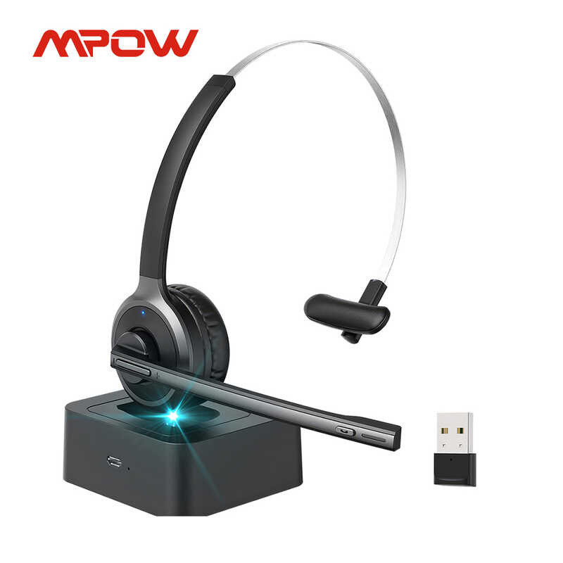 Mpow 2024 Wireless Headset Microphone Bluetooth 5.0 Headphones Para Sa ...