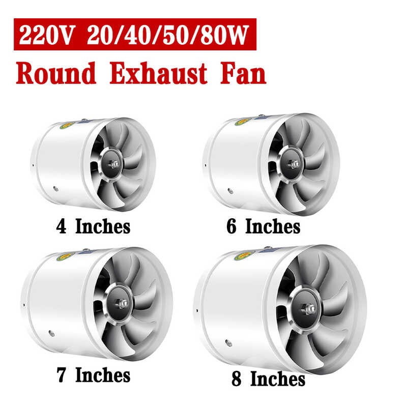 220V 4/6/7/8 Inches Round Duct Exhaust Pipe Wall Fan Tanggalin ang Oil