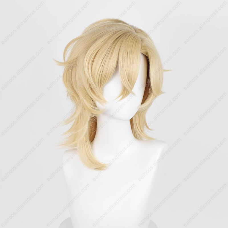 C5 HSR Aventurine Cosplay Wig 40Cm Long Light Gold Hair Heat Resistant ...