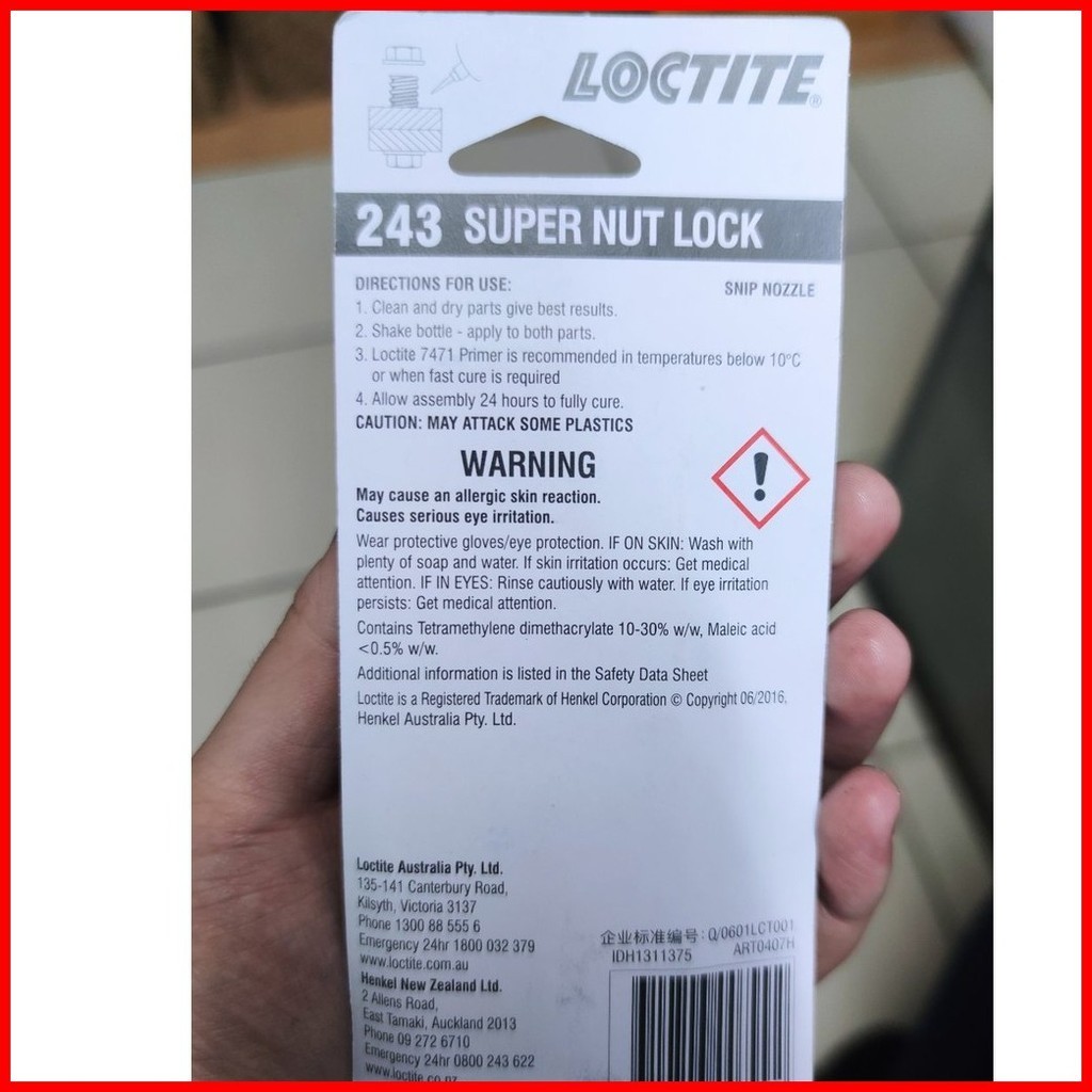 Loctite 243 Threadlocker Super Nut Lock 10ml | Shopee Philippines