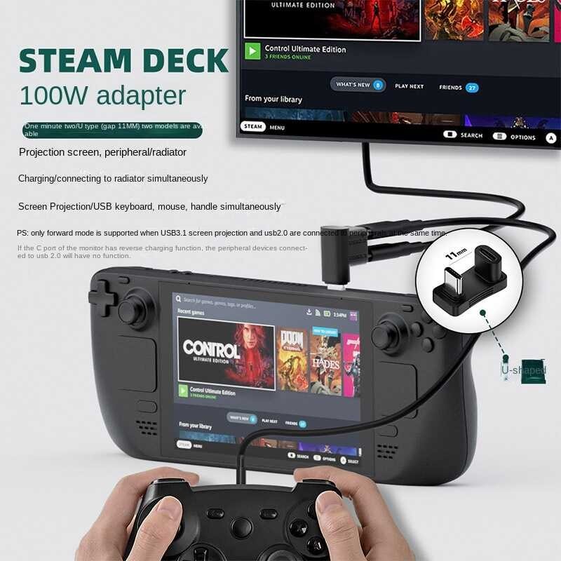 4 gkasya Para Sa Steam Deck 2-In-1 Extension Connector Right Angle Type ...