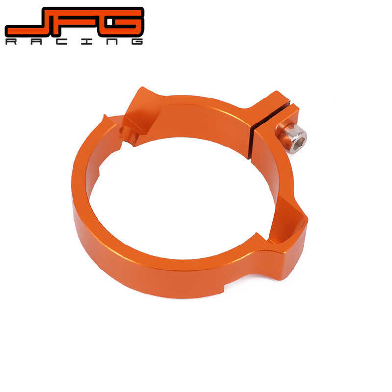 thumbnail interactive-video image 1 of NiceCNC Motorcycle Pipe Flange Guard – KTM 250/300 XCW, XC, SX, Six Days 2017-2022 – CNC Orange Aluminum 1 of 5