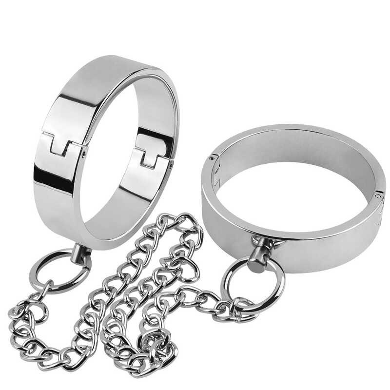 Erotic Metal Handcuffs BDSM Footcuffs Hand Restraint Cuffs Bondage ...