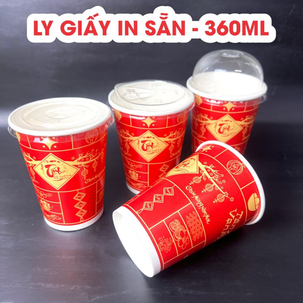 in stock [ Special MODEL CNY ] 200 Paper cups 360mlCNY, pre-printed ...