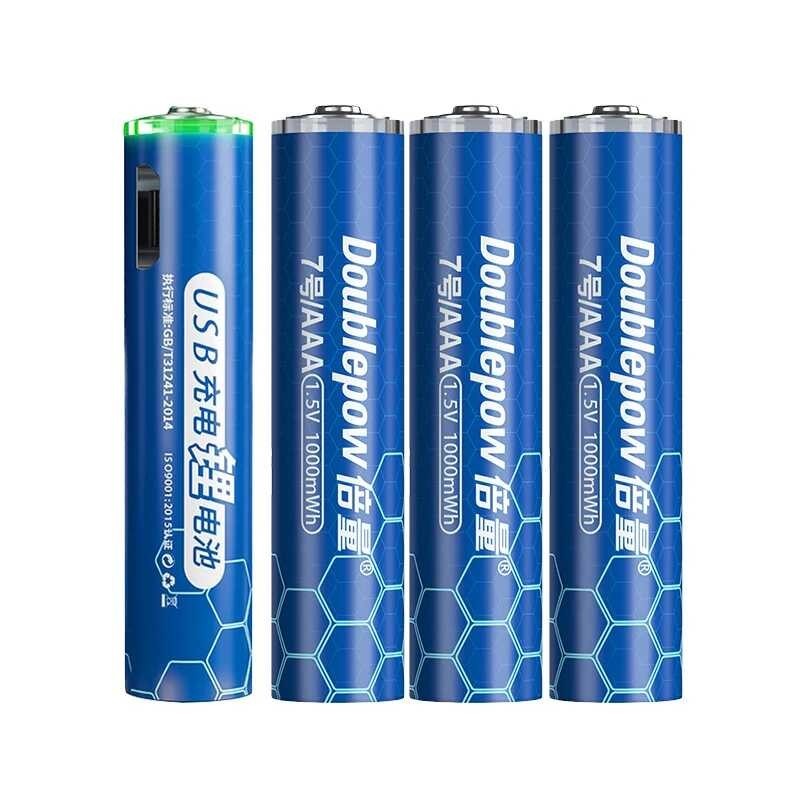 USB 1.5V Rechargeable Battery AAA Size 1000Mwh 10440 LithiumIon
