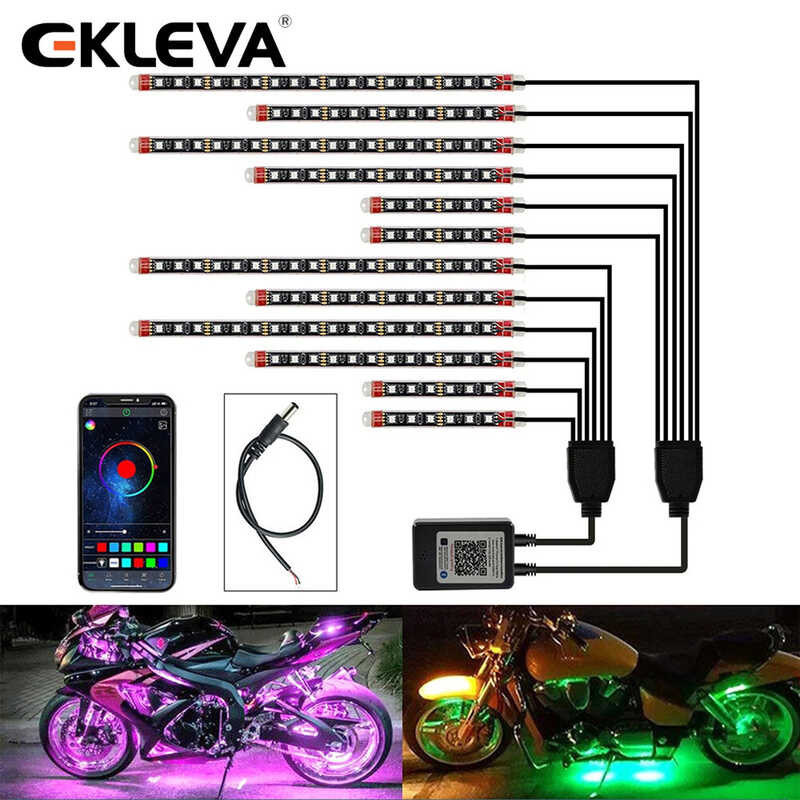 LED EKLEVA RGB Lights Underglow Motorcycle Led Light Multicolor ...