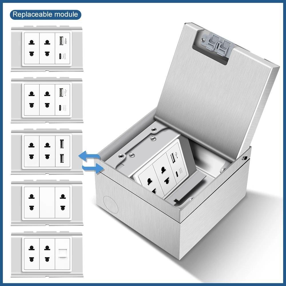 VISWE usb socket universal socket floor outlet multi socket floor ...