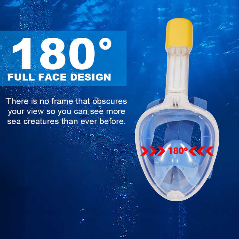 Tyuodna Dry Snorkel Set 180 Wide View Diving Goggle Anti