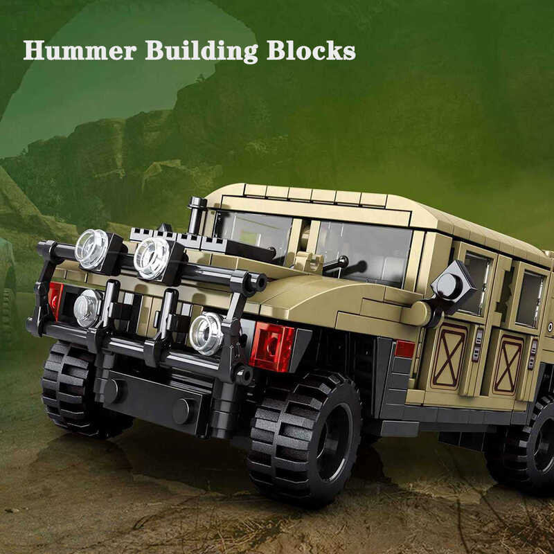 MOC Hummer Building Block Military M-Atv Truck Model H1 Assault Armored ...