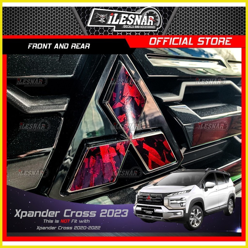 Mitsubishi Xpander Cross 20232024 Front & Rear Logo Sticker Shopee