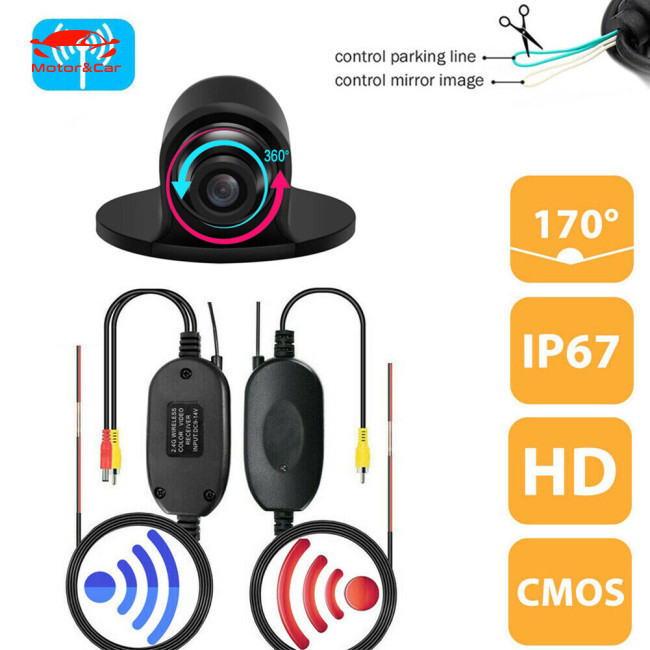 jianting Car Rear View Camera 2.4G Wireless Rear Front Side View ...