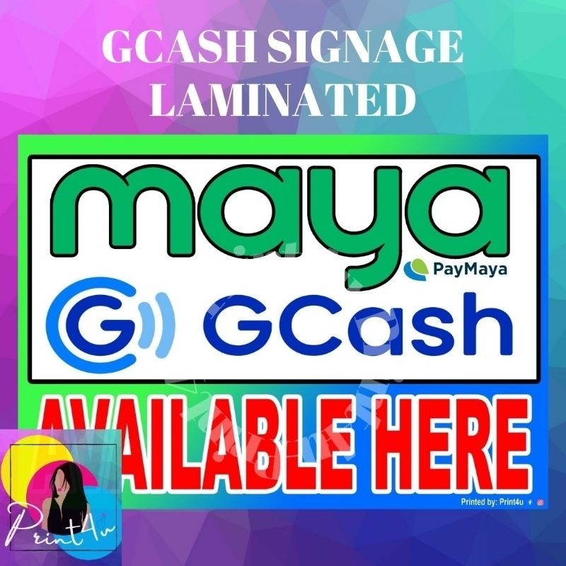 ☪ ♨ Gcash maya rate signage Laminated paybills load small business sari ...