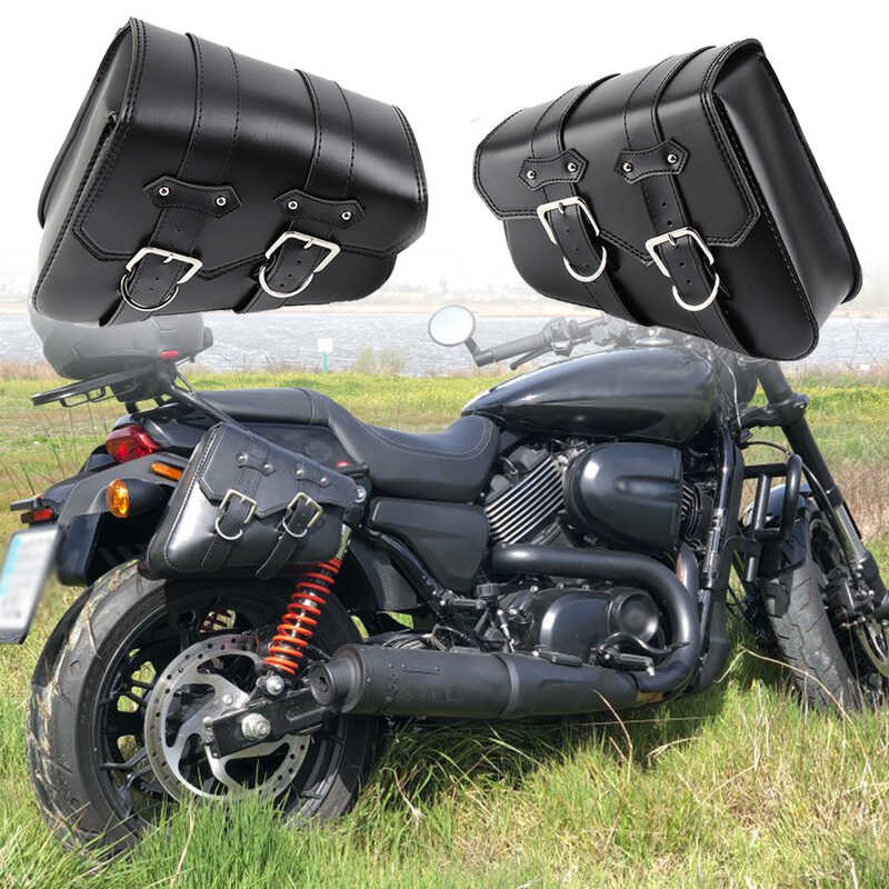 Left & Right PU Leather Swing Arm Saddlebags For Harley Sportster - Easy Mount, No Drilling Needed - View #11