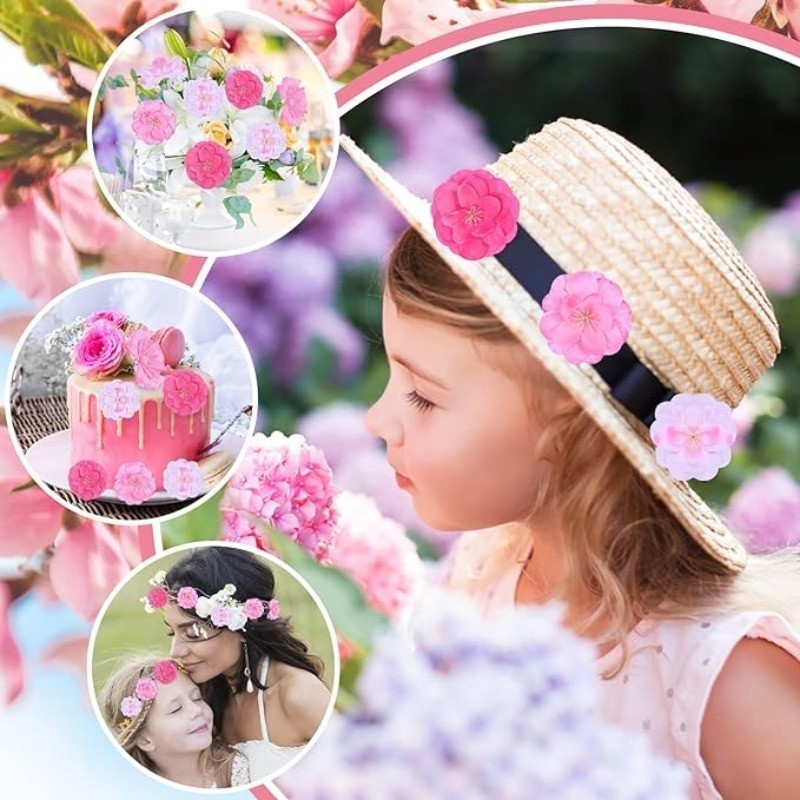 Cherry Blossom Heads 10/20pcs Artificial Fake Silk Cherry Blossom ...