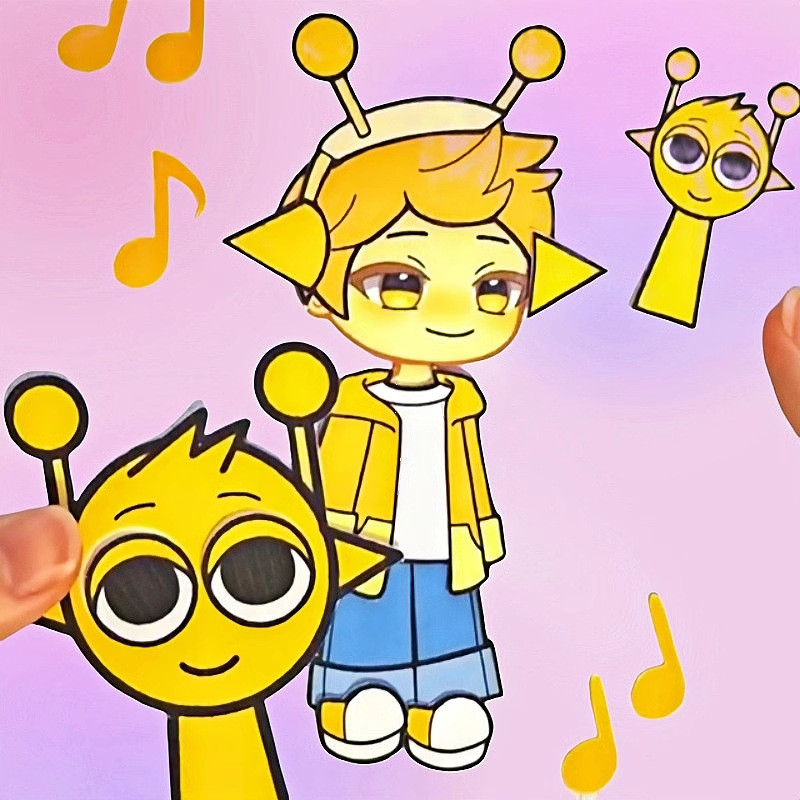 Sprunki Incredibox Sticker Sprunki Quiet Book Girl DIY Fun Dress Up ...