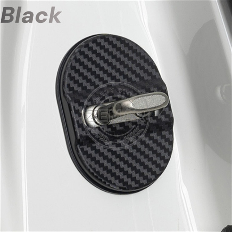 4Pcs BYD Car Door Lock Protection Cover Carbon Fiber Texture Door Lock ...