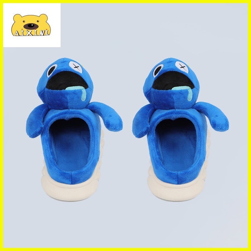 ∇ ☂ Rainbow Friends Roblox Shoes Blue Man Plush Doll Slippers Indoor ...