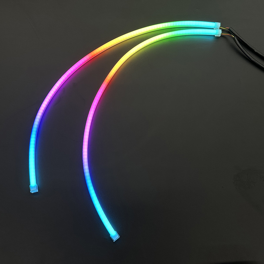 1Set 30 45 60 85CM Colorful RGB LED DRL Light Strip and Turn Signal ...