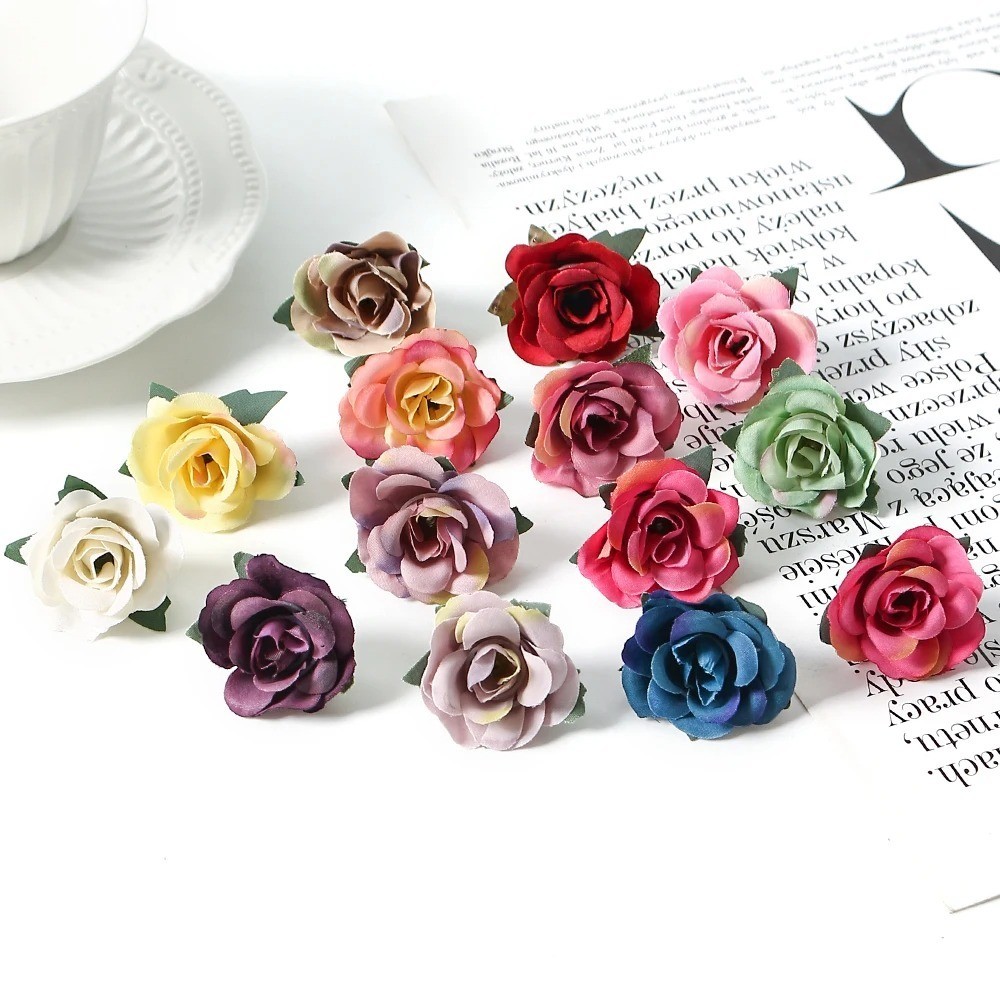 10/20Pcs Mini Silk Roses Scrapbook Wedding Garden Home Party Decor ...