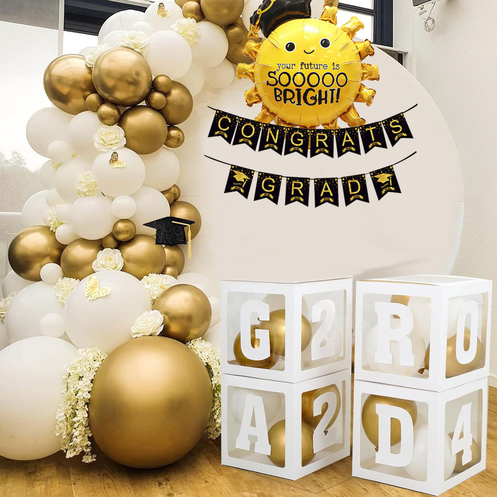 Happy Time Graduation Decoration Set Balloons Box with Letter ...