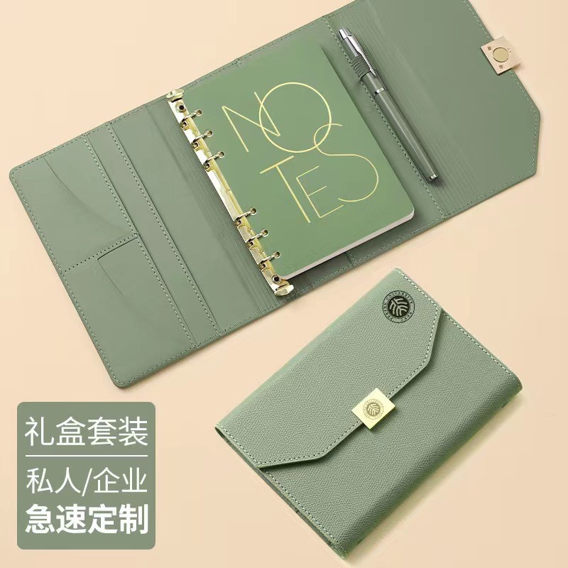 Business Office Notebook A5 Tri-fold Loose-leaf Notebook High-end Gift ...