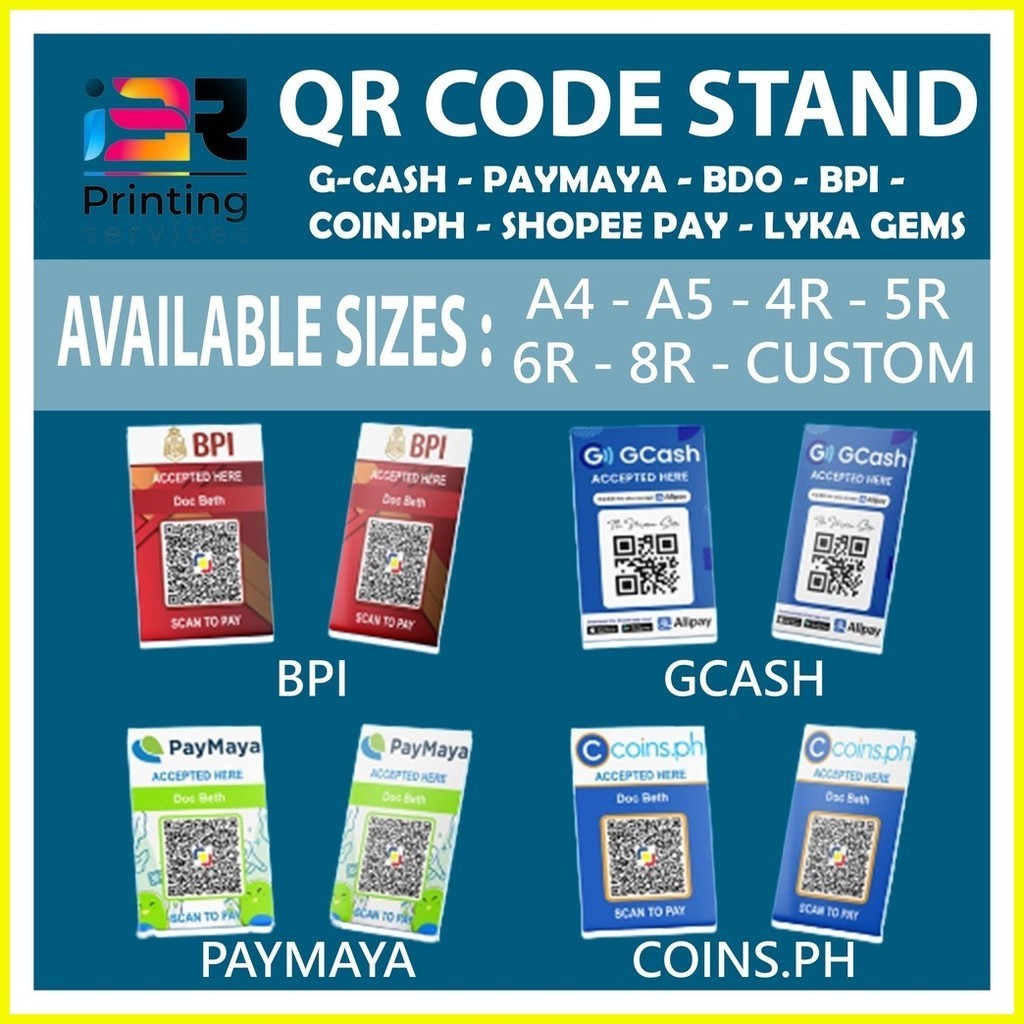 ⊕ ☢ QR Code Stand Board Standee All payment method(Paymaya,Gcash,BPI ...