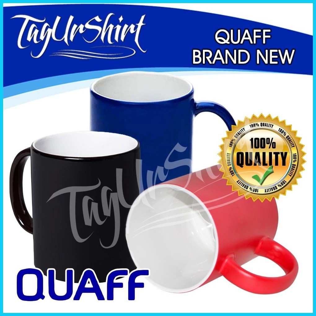 ⭐ ⊕ ¤ QUAFF Sublimation Magic Mugs WITHOUT PRINT Black Matte and Glossy ...