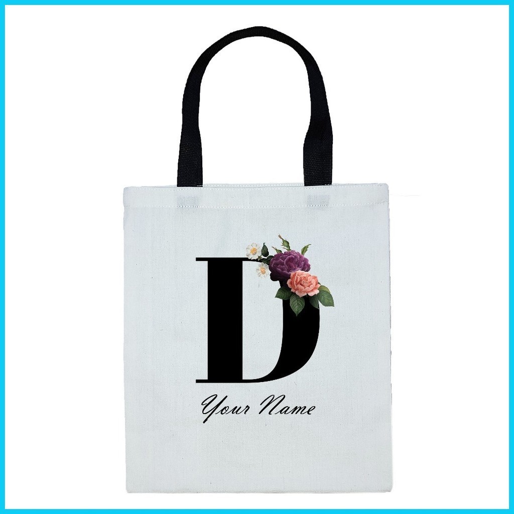 CUSTOMIZED CANVAS TOTE BAG NAME INITIALS 1