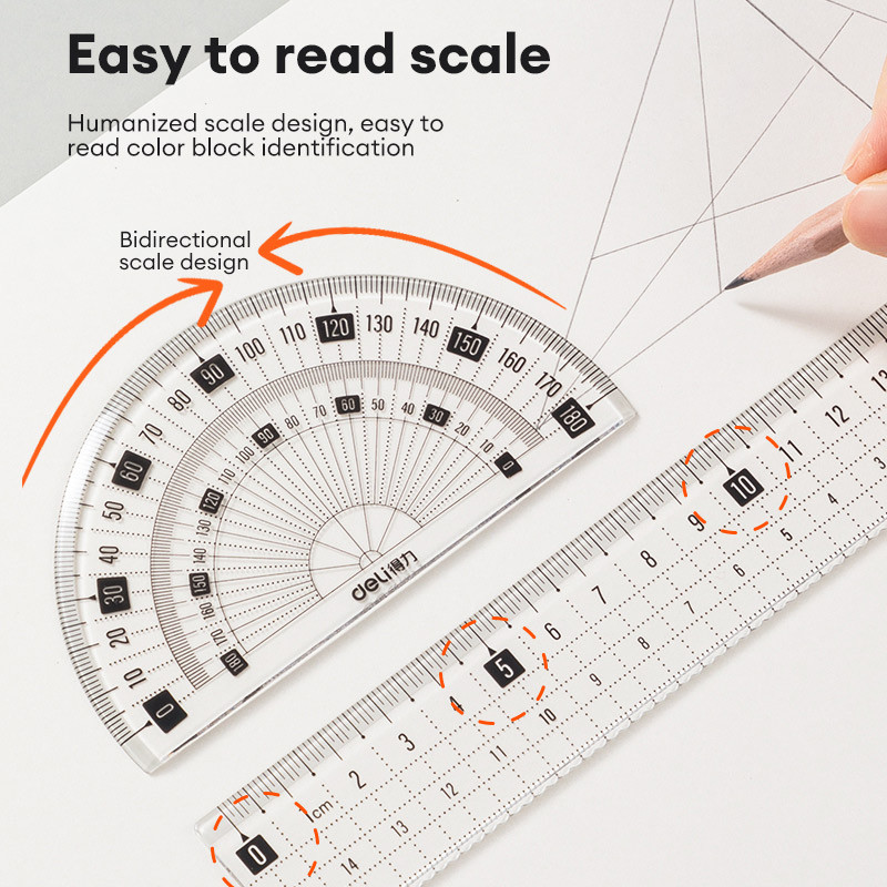 Deli 79514 Acrylic Set Ruler 15cm | Shopee Philippines