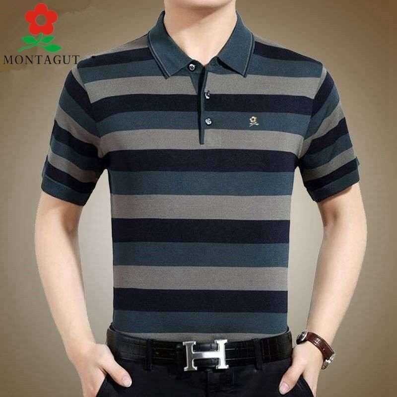 Montagut Maikling Cjuc Manggas T-Shirt Ng Mga Lapel Yelo Sutla POLO ...