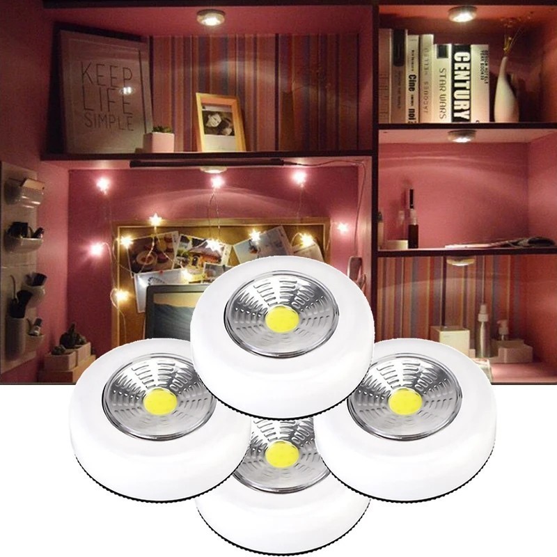 1/2Pcs LED Mini Touch Night Lights/Battery Operated Cabinet Lamp with ...