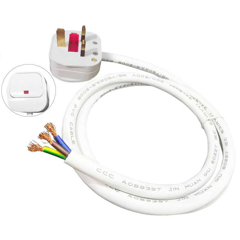 UK Power Cabl Plug Na May Switch Extension Adapter Cable Wire Stripping ...