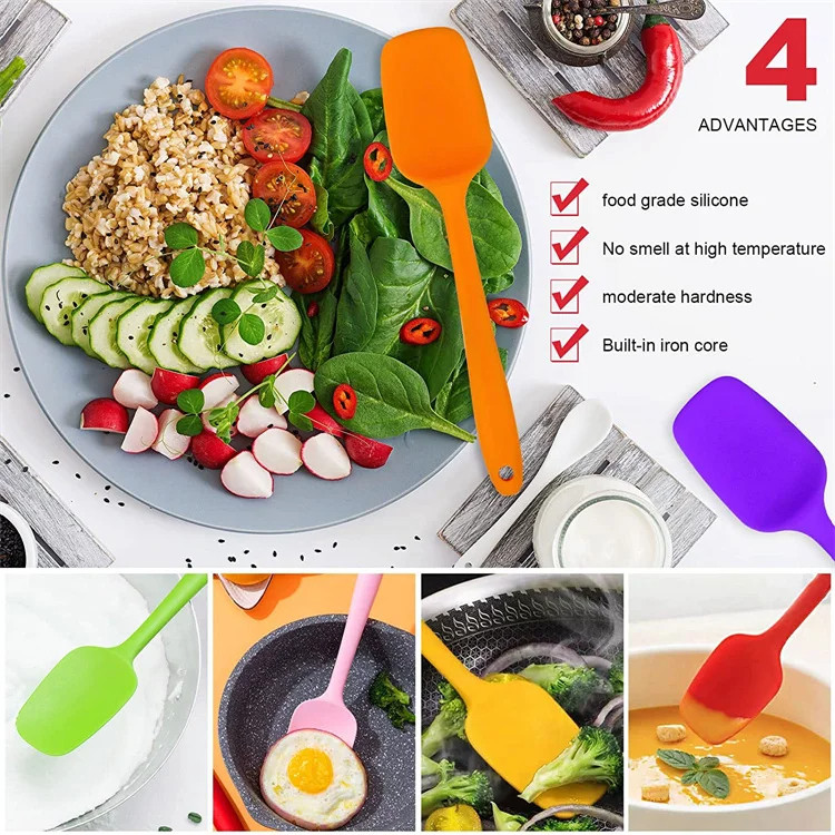 28CM Big Silicone Spatula Heavy Duty Non-Stick Spoonula Flexible ...