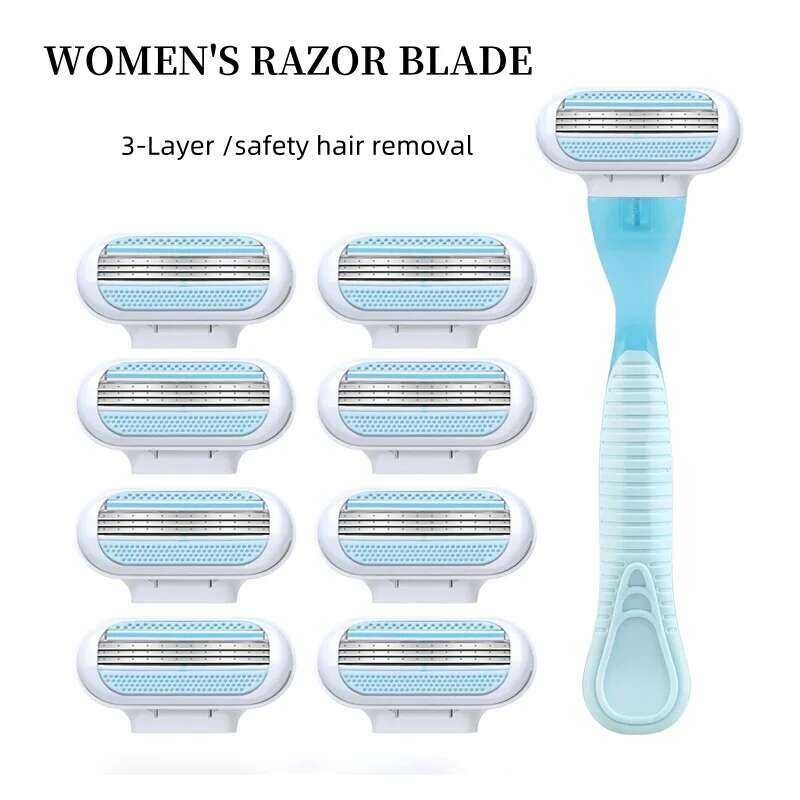 Women Safety Razor 3-layer Stainless Steel Manual Beard Blades Body ...