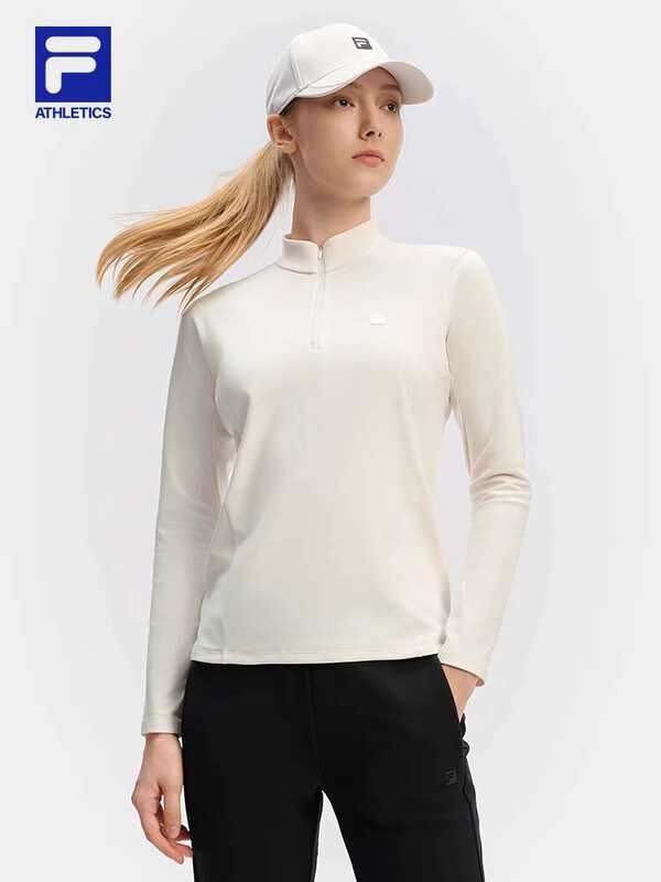 FILA Kababaihang Half Zipper Training Dress New Fitness Exercise gamit ...