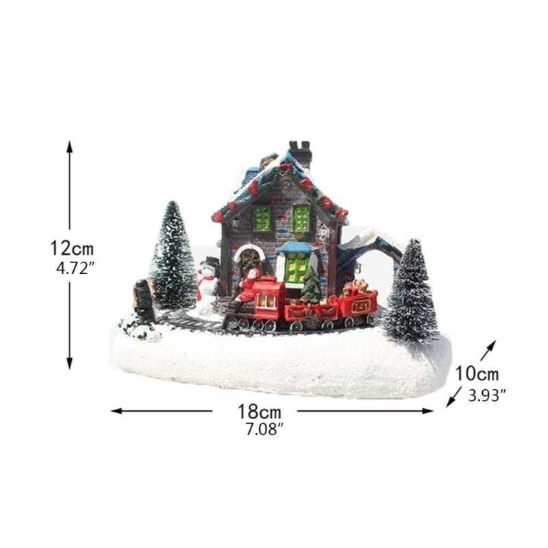 Lighted Ulbvzd77g Resin Village Building Decoration Colorful Snow Small ...