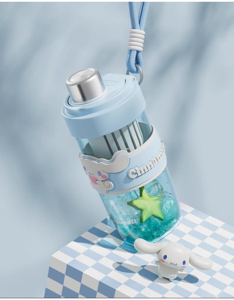 600ml Sanrio Kuromi Melody Cinnamoroll Water Cup Girl Dual Drink with