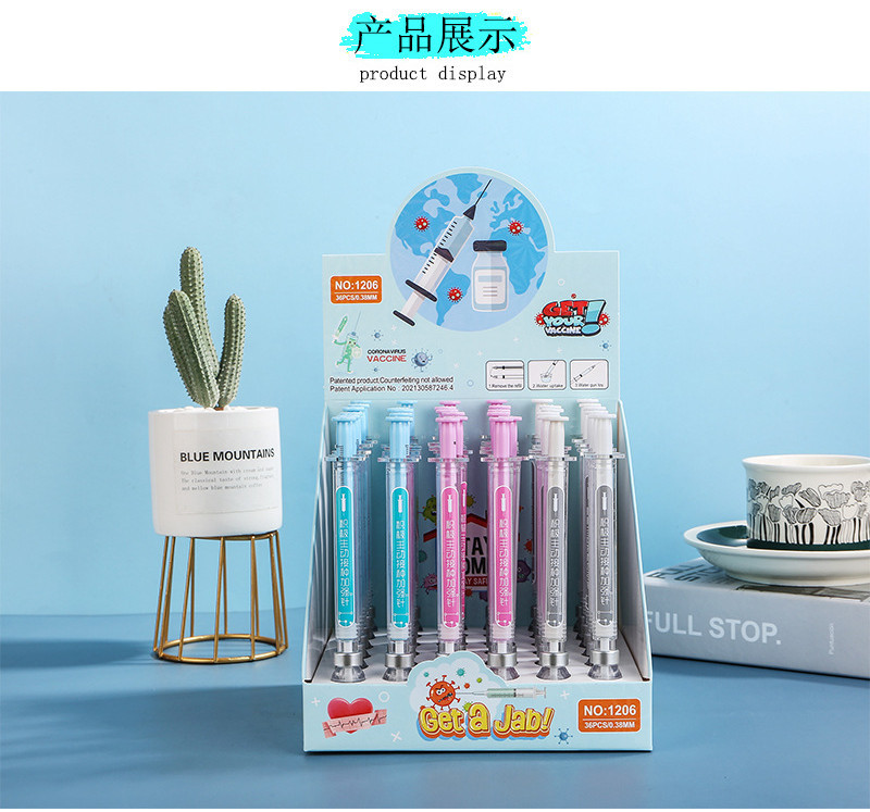 12pcs School Supplies New Style Creative Syringe Gel Pen Simulation ...