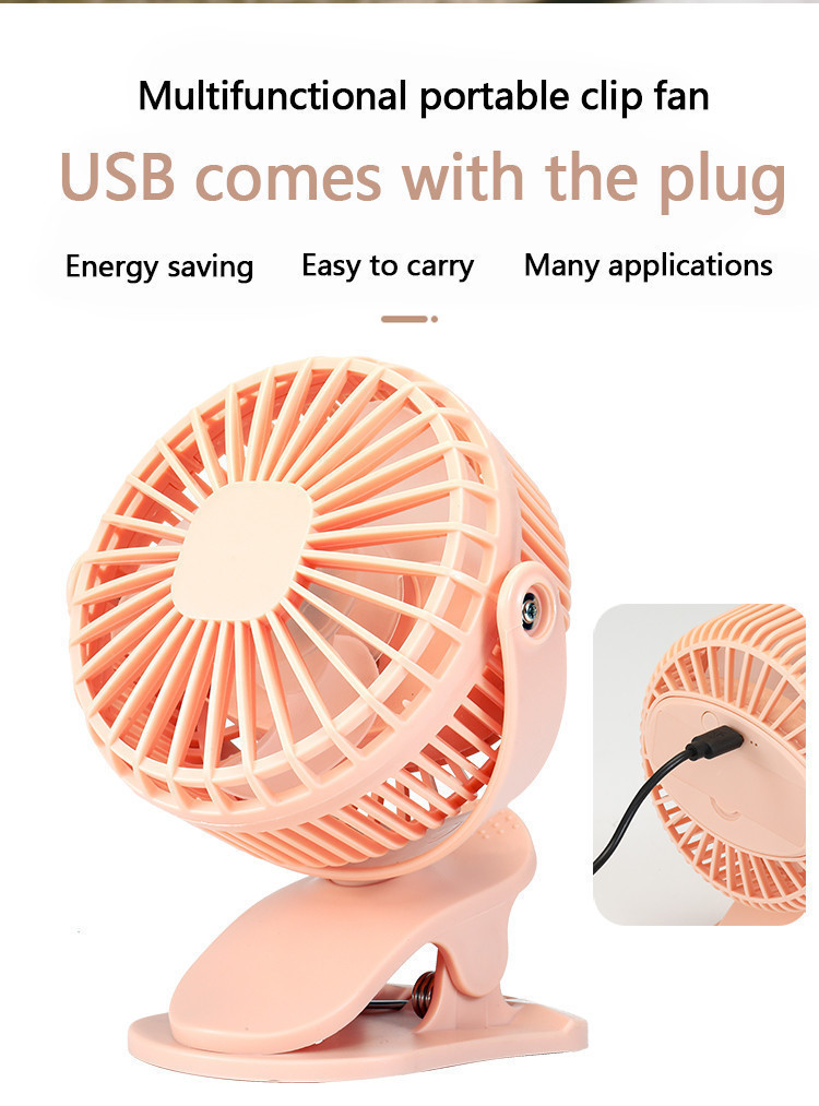 Clip Fan USB Charging Small Fan Portable Mini Dormitory Desktop Fan ...