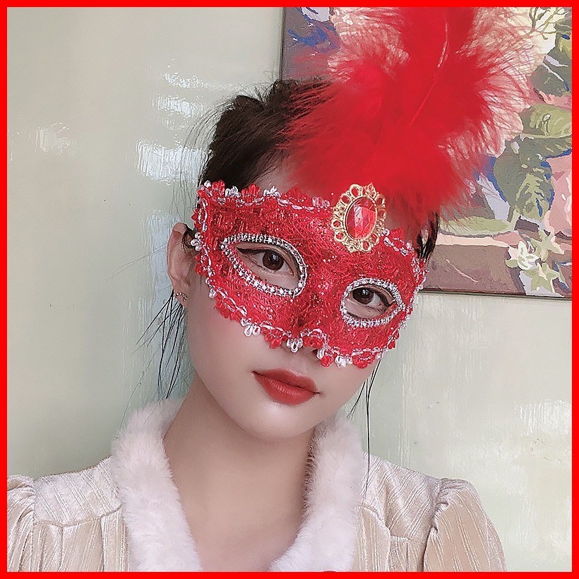 Sexy Ladies Masquerade Ball Mask Feather Mask Christmas Mask Halloween ...