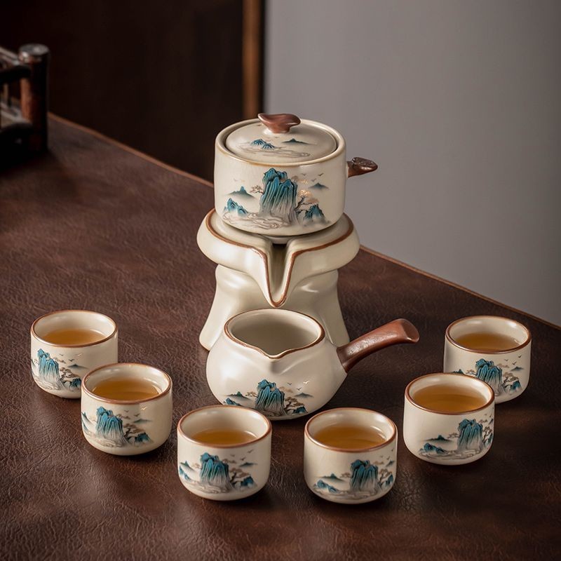Ru Ware Automatic Tea Set Home High-End Lazy Tea Maker Chinese Ceramic ...