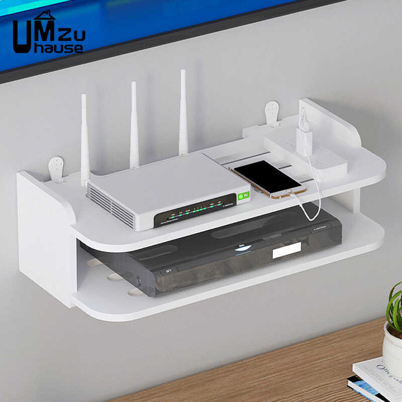 Shelf Wifi Hanging Router Power Strip Multi Outlet Tv Set Top Box Cable 