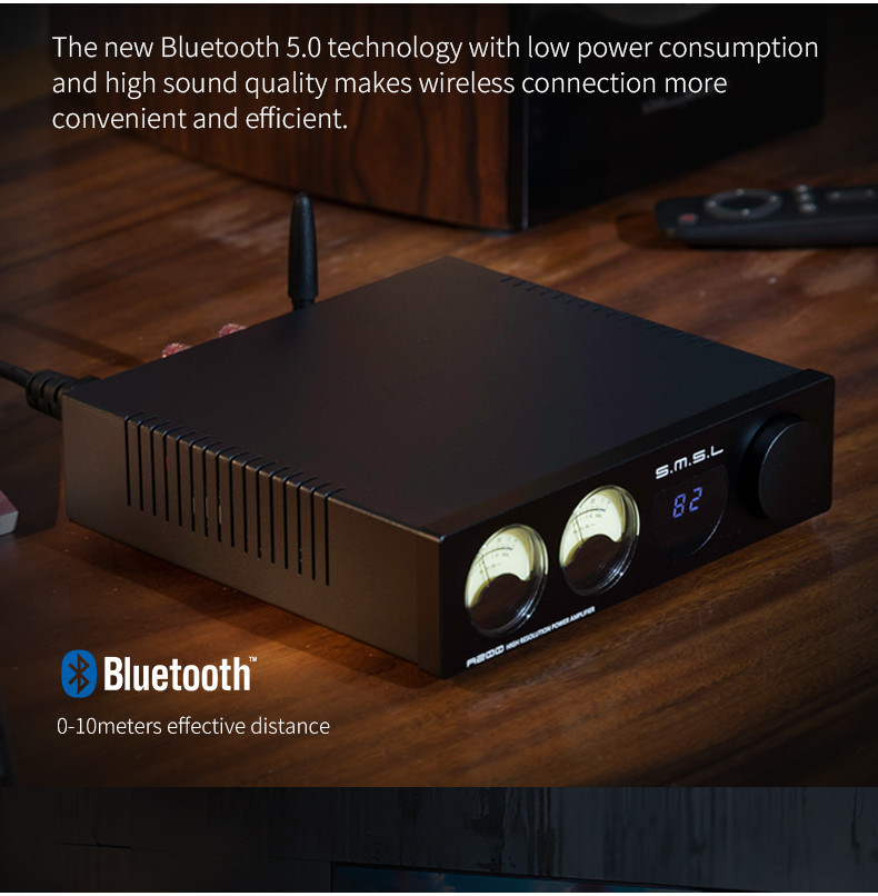 SMSL A200 High Resolution Power Amplifier USB HDMI OPTICAL COAXIAL Bluetooth5.0 70w 100w Dual Track - View #5