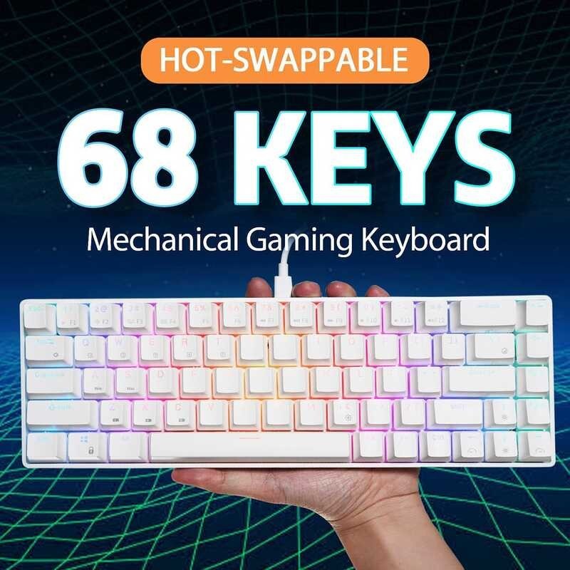 KLUDGE RK RYAL G68/Rk837 Rk68 Mechanical Keyboard Wireless 65% Hot Swap ...