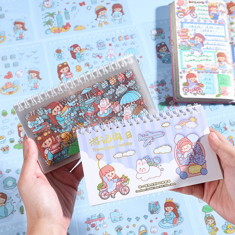 Sweetheart Cute Rabbit Series Handbook Sticker Book Cute Cartoon ...
