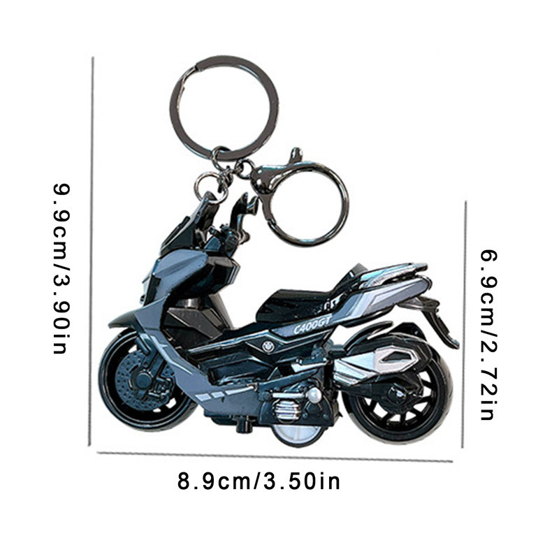 Creative Alloy Pull Back Wheel Motorcycle Keychain Simulation Toy Car ...