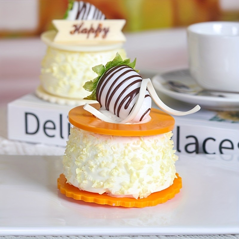 Artificial Mousse Cake Simulation Cake Model Fruit Chocolate Cake ...