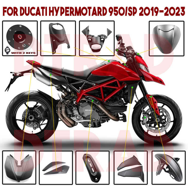 DUCATI Para Sa Hypermotard 950 SP / RVE 20192023 Carbon Fiber Body