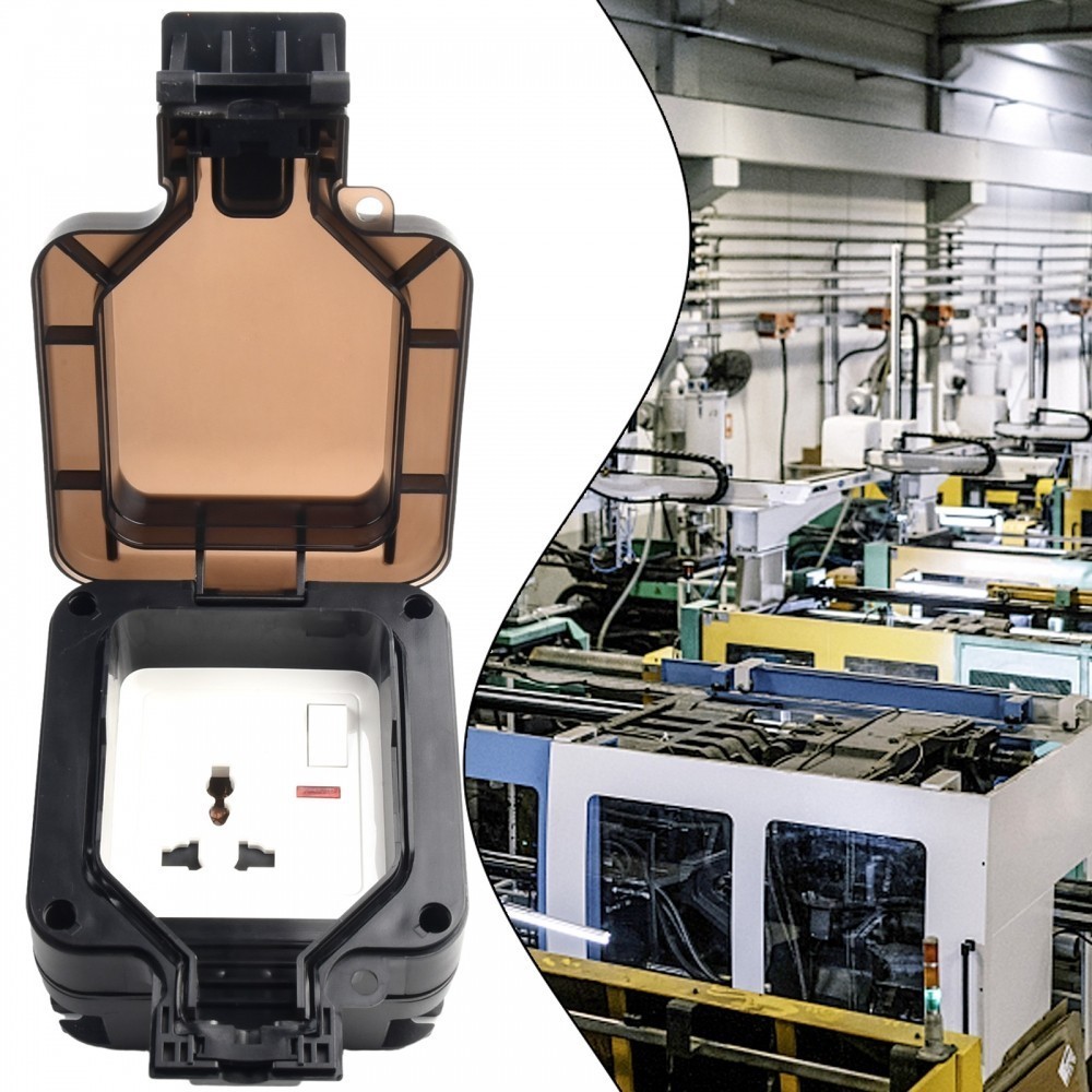 Waterproof IP66 Socket Switch 3Hole 13A with Hinged Lid Lockable for ...