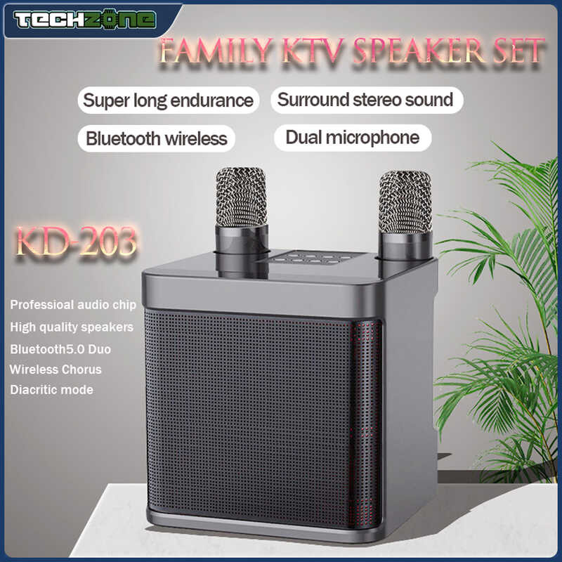 Speaker TECHZONE Bluetooth With Mic Wireless Bluetooth Dual Microphone ...